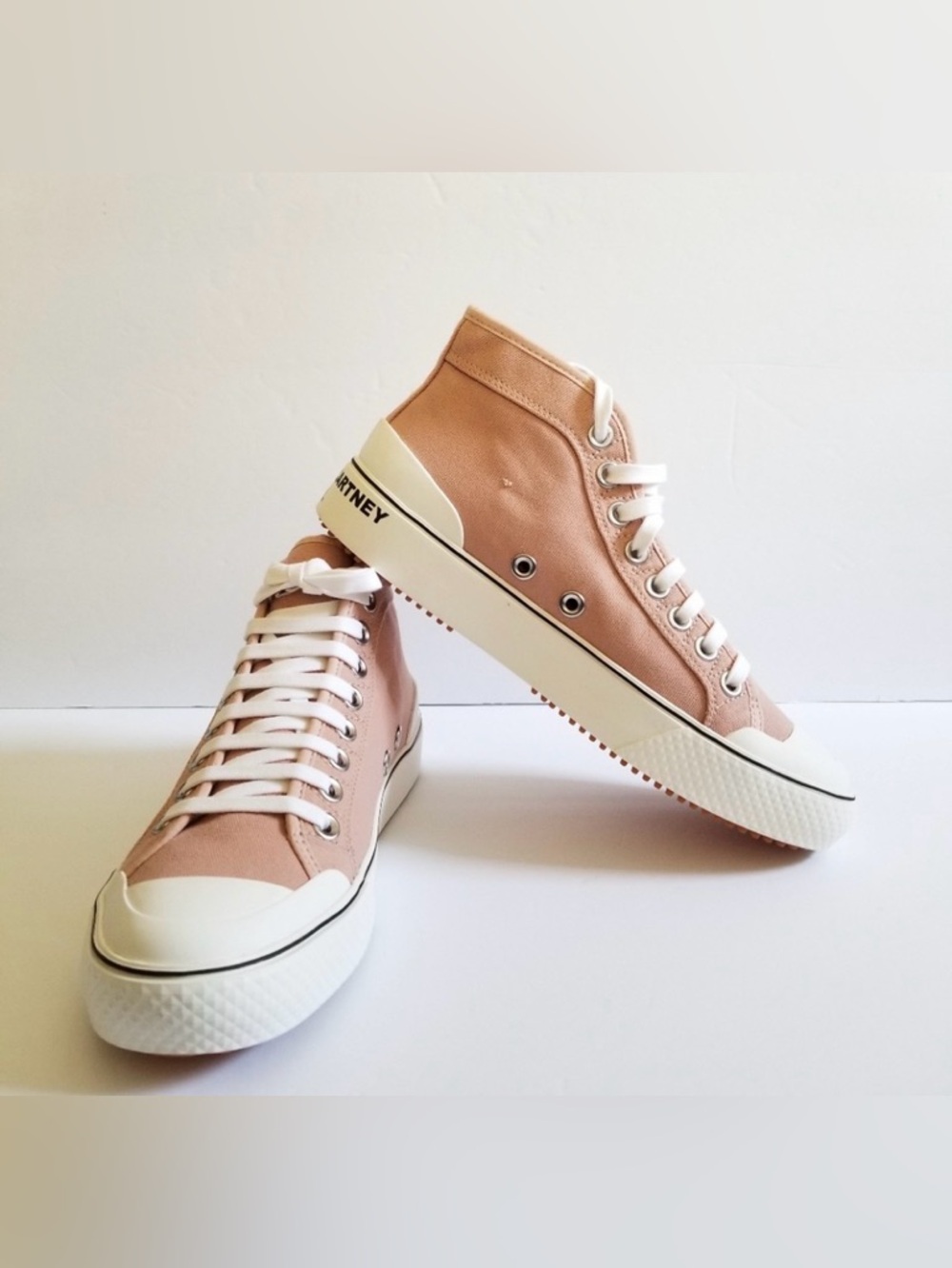 Stella McCartney Blush Canvas High-Top Sneakers